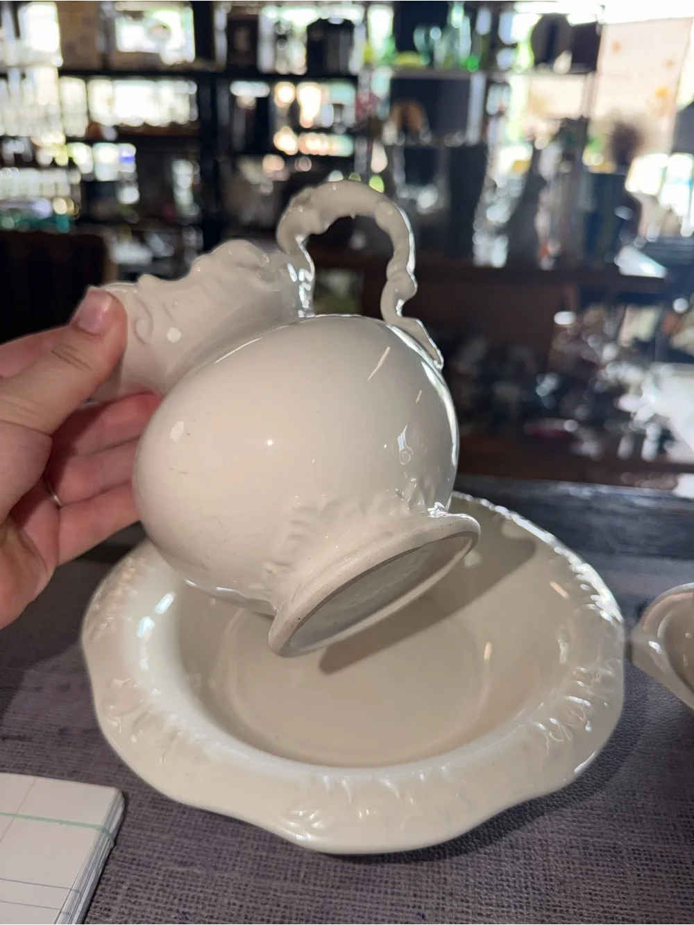White Ceramic Pitcher and Basin Set - Classic Home Dining